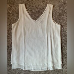 Ann Taylor Factory Cream V-Neck Tank Top - NWT